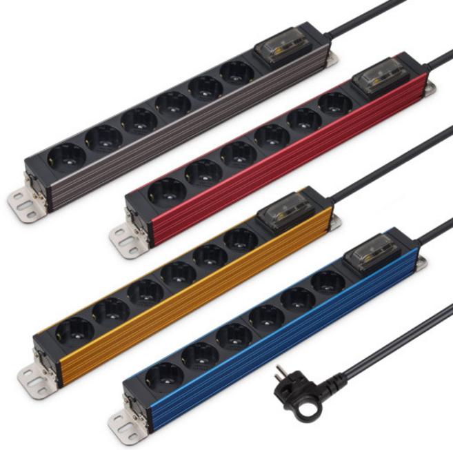 현대 서버탭 6구 알루미늄 누전차단 고용량 멀티탭 4000W, 1개, TITANUM(티타늄), 5m