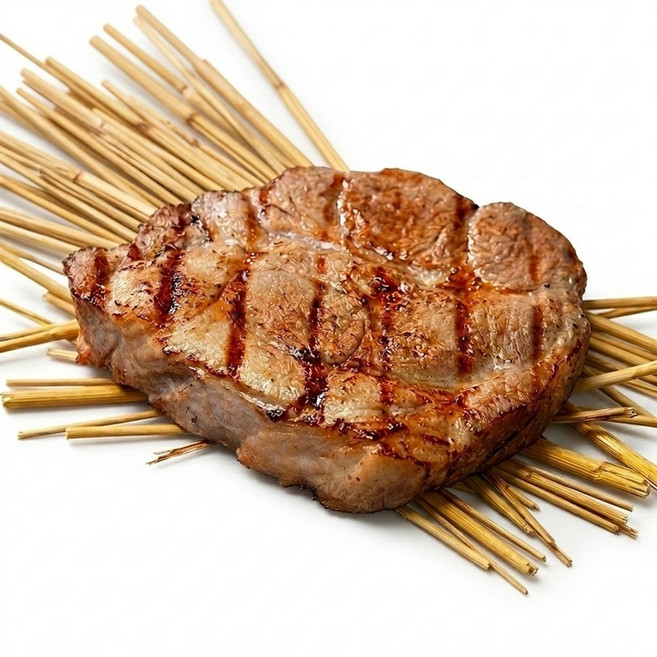 짚불 듀록목살 볏짚 초벌구이 프리미엄 목살스테이크, 500g, 4개