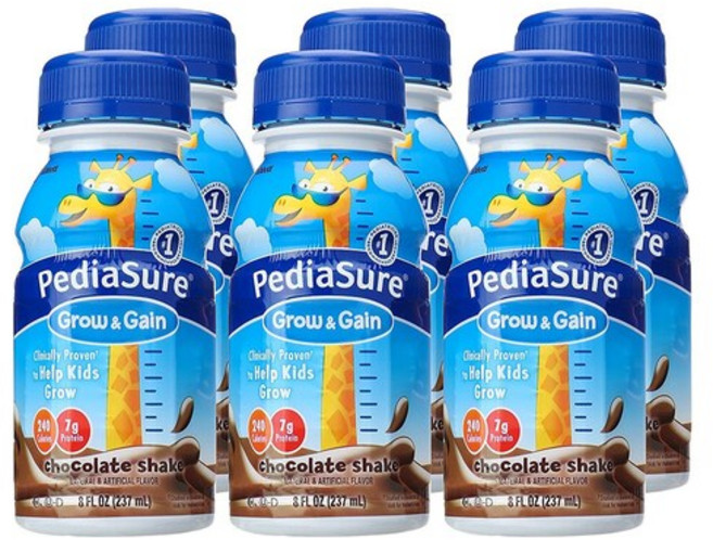 Abbott 페디아슈어 그로우 앤 게인 영양 쉐이크 초콜릿 237ml x 6팩 NON-GMO Grow, 6개