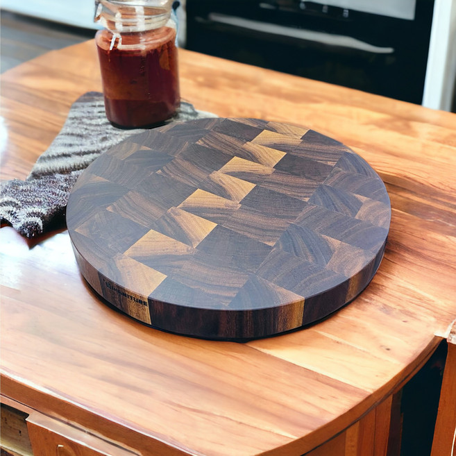 디그니처 엔드그레인도마 월넛 원형도마 나무도마 원목 캠핑, 1개