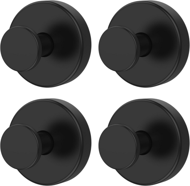 로젠스 흡착식 스테인리스 강력후크걸이 욕실주방 벽걸이, 4개, 매트블랙