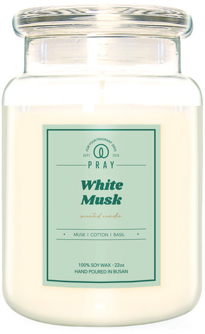 프레이 소이캔들 라이트 라지자 향초 623g, 11 화이트머스크, 1개