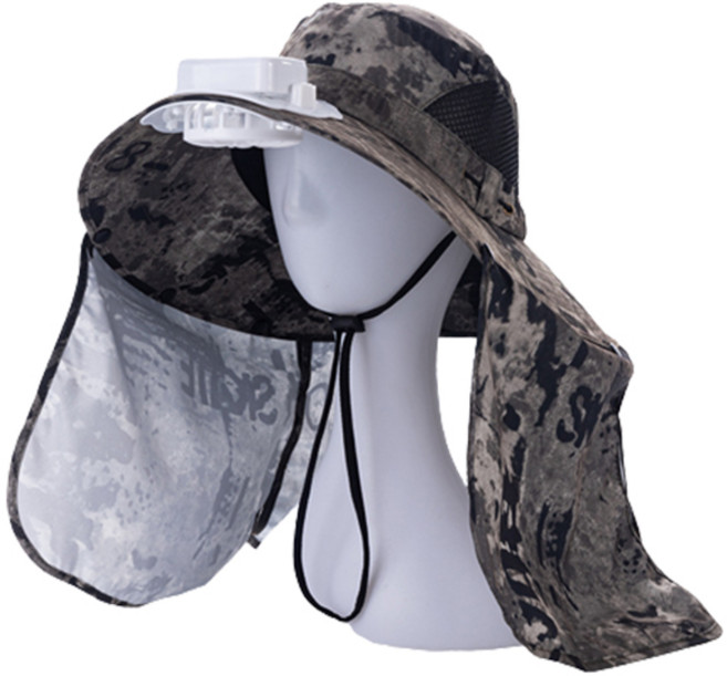 선빛 KC인증 USB 태양열 충전 겸용 쿨 선풍기 모자 뒷목가리개