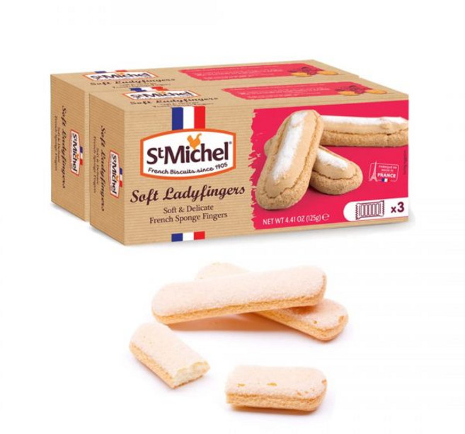 St Michel 전통 30 Ladyfingers 메이드 인 France 티라미수용 비스킷 2팩(각 4.41온스) Non-GMO 천연 페이스트리 코셔 유제품 쿠키, St Michel 쿠키 비스켓 세인트 미셸 전통 30