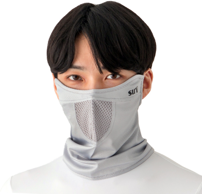 [수이골프 G형] 스포츠 마스크 UV 자외선 차단 얼굴 햇빛가리개 골프 등산 조깅 바이크, G-15 유광 그레이