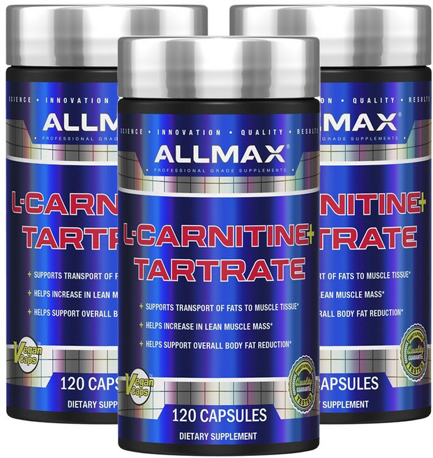 Allimax 左旋肉鹼&酒石酸鹽植物膠囊, 120顆, 3罐
