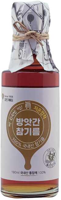 대전기름집 60년전통 % 국산참기름, 180ml, 2개