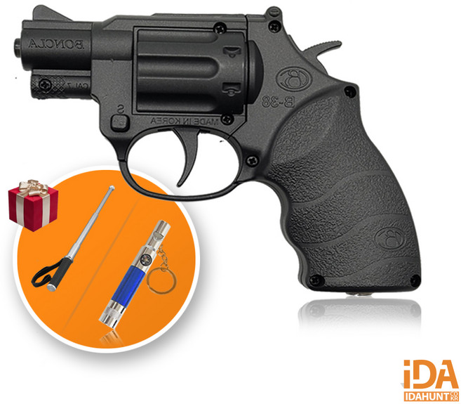 B38 호신용 가스총 50회발사 페퍼건 스프레이 호신용품 자기방어용 본끌레 사은품패키지포함, 그레이, 1개