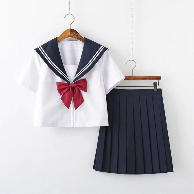 新品 水手服百褶裙套裝制服日系短裙學院風學生裝白三本副廠商品