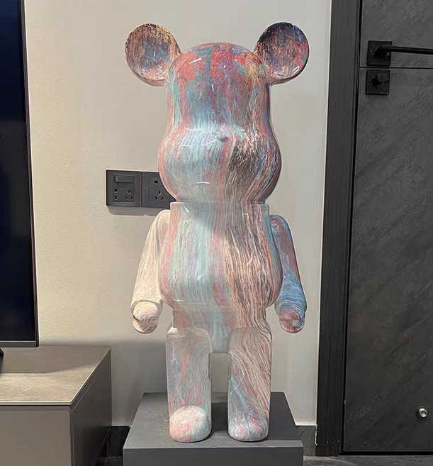 대형 곰저금통 인테리어 오브제 장식 거실 매장 배어브릭 개업선물, 스톤 패턴 80cm