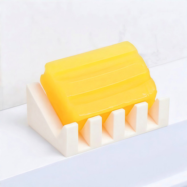 KEHEART피아노건반형 물빠짐 논슬립 실리콘 비누받침, 웜화이트, 1개