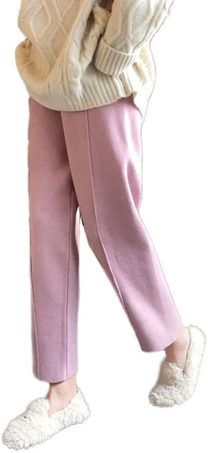 셀럽당 니트바지 여 하이웨스트 통바지 슬림핏 슬랙스 9부 바지C02808