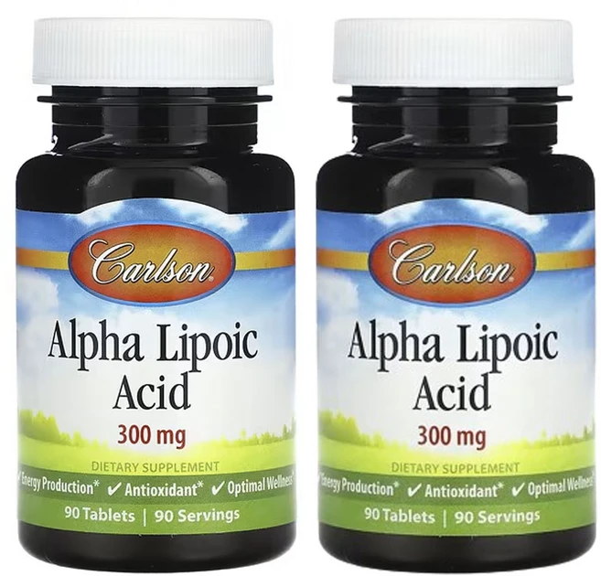 칼슨 Alpha Lipoic Acid ALA 알파 리포산 300 mg 90정2통, 90정, 2팩 - 쿠팡