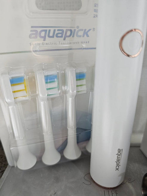 아쿠아픽 음파전동칫솔 AQ-102 칫솔모 (4개입), 핑크