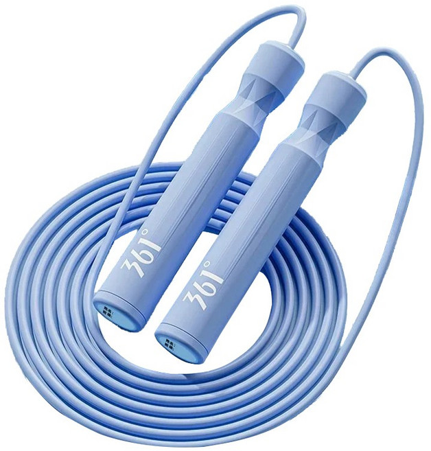 초경량 휴대용 줄넘기 베어링 실내 운동 다이어트 꼬임방지 고내구성 PVC, 1개, 블루