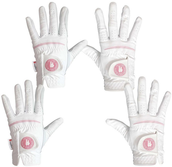 [잔디로] 여성용 반양피 양손 골프장갑 2켤레