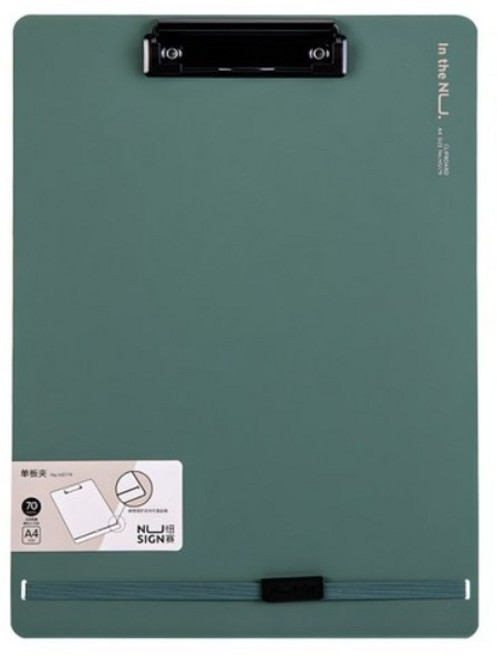 델리 누사인 고정스트랩 커버 클립보드 A4 180-NS, 그린 색상, 2개
