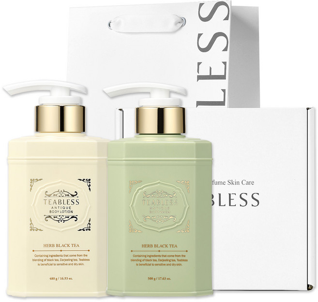 티블레스 앤틱 허브 블랙 퍼퓸 바디로션 앤 바디워시 기프트 세트, 1세트