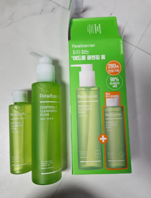 리얼베리어 컨트롤-T 클렌징폼 200 ml (증정 +80 ml), 1개, 280ml