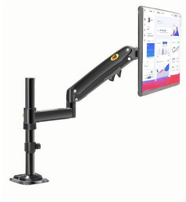 노스바유 데스크탑 회전 컴퓨터 모니터 스탠드 암 H100, 1개, 블랙