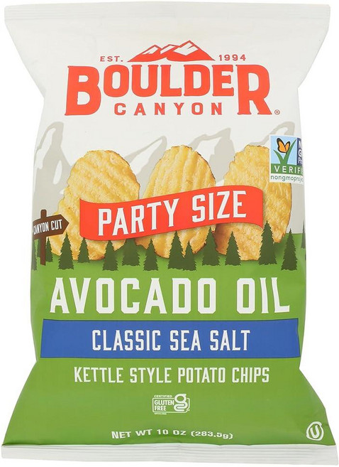 Boulder Canyon 아보카도 오일 클래식 바다 소금 케틀 스타일 감자 칩 283.5g(10온스), 283.5g, 1개