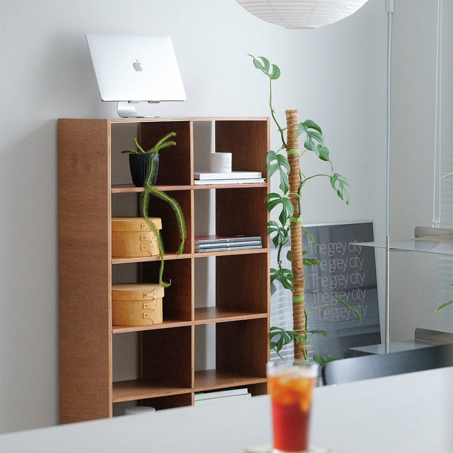 오그레 온결 원목 책장, 월넛브라운, 2단