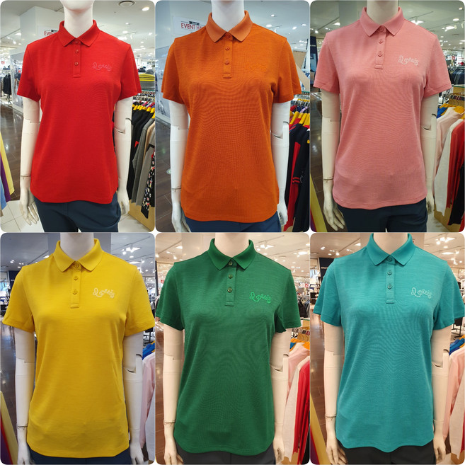 루이까스텔 S/S 여성 루이스로고 자수 컬러 카라 반팔 티셔츠 7LETS404 [ NC송파 루이까스텔][티셔츠][반팔티셔츠][카라티셔츠][피케티셔츠]