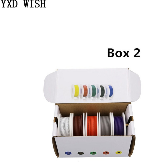 내열성 연질 실리콘 전선 18AWG 주석 24 20 22 26 연선 도금 30 전기 28 구리선, [02] 2, [06] 24AWG 25Metres, 1개