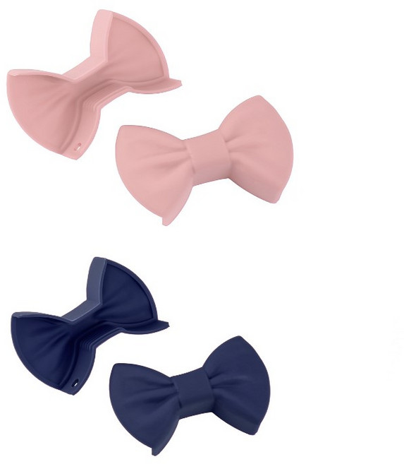 에브리샤인 주방 리본 실리콘 냄비 손잡이, 2세트, 핑크+블루