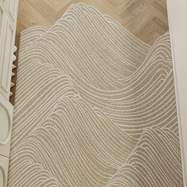 侘寂風山丘入戶門絲圈地墊玄關耐髒進門墊 140x160cm