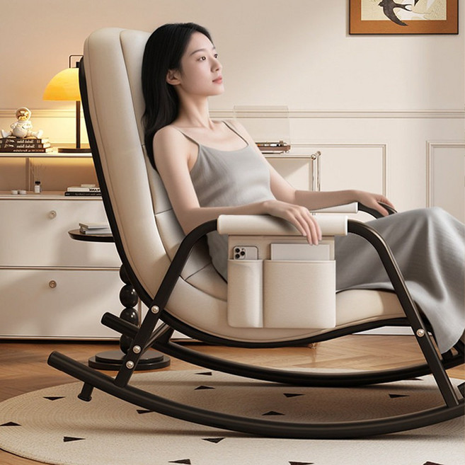 Takata 1인용 2인용 흔들의자 리클라이너 각도조절 안락의자 거실 소파형 흔들소파, 1개, 화이트 1인용, 발받침 없음