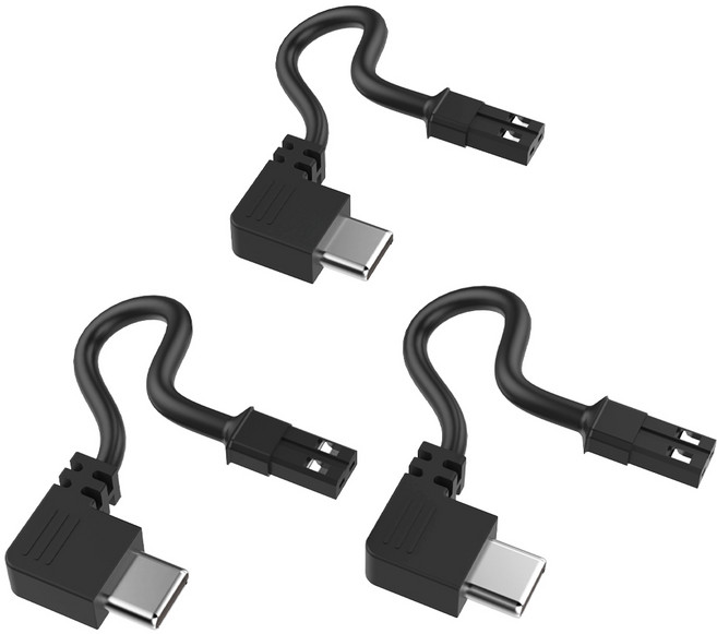 백케이 오토바이 충전젠더 케이블 C타입 딱판 자석 충전패드, 3개