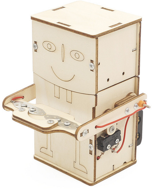 생명과학실험키트 고등 오토마타 화학 톱니바퀴 만들기 전기회로 놀이 교구 세트 동전 로봇 저금통 만들기, 1개