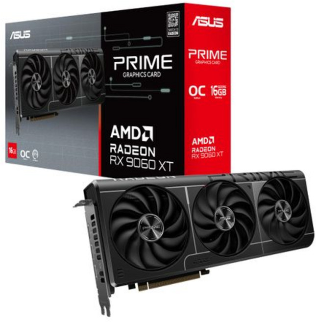 ASUS Prime Radeon RX 9060 XT OC Edition 16GB GDDR6 게이밍 그래픽 카드AMD Radeon RX9060XT