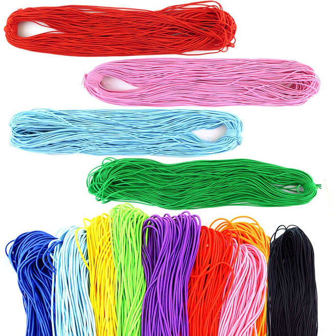 가는 둥근고무줄(약 2mm) 칼라고무줄 타래고무줄 천고무줄 탄성끈 - 60m, 가는 둥근고무줄(2mm)-빨강, 1개