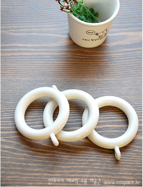 큰사이즈 커튼링고리 (35파이 커튼봉용) 화이트, 1개