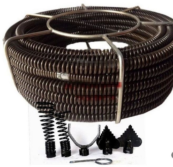 배관 스프링 22mm 뚫는 하수구 와이어, 22mm 20m+액세서리