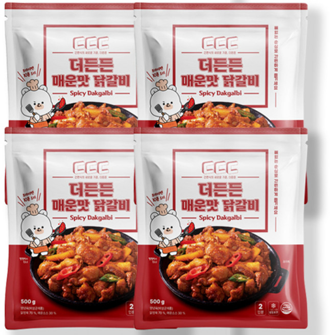더든든 춘천식 매운닭갈비 (냉동), 4개, 500g