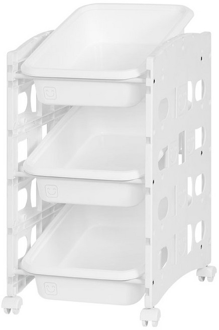 조이 트롤리 이동식 정리함 장난감 3단 6단, 트롤리 화이트, 3단(화이트)