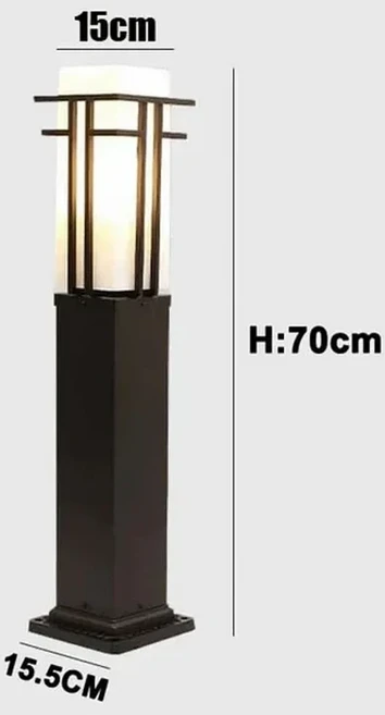 스위치 소켓과 잔디 빛 새로운 중국 정원 조명 커뮤니티 야외 방수 풍경 빌라, 01 Black 60cm, 01 CHINA, 01 E27(no bulb), 01 With e27 light bulb