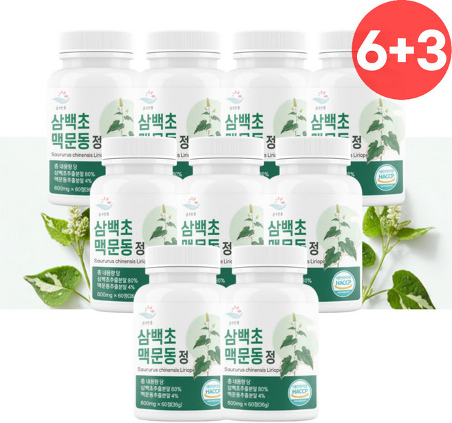 삼백초추출물 정 9개 삼백초 맥문동 미켈리아닌 미퀠리아닌