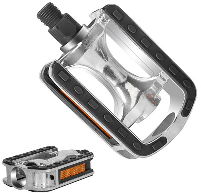 시그니처베이지 자전거 경량 페달 평페달 YPZ078, 1개, 실버