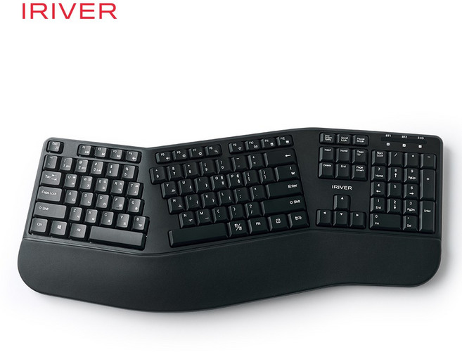 아이리버 멀티페어링 인체공학 무선키보드, 1 color BLACK, 1년 A/S 무상 EQwear-ERGO WAVE EW3, 제조사축
