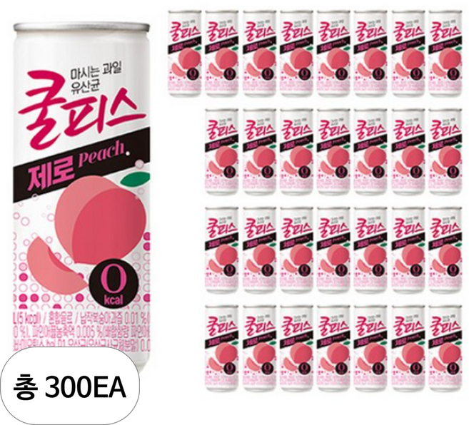 동원 쿨피스 제로 복숭아, 230ml, 300개