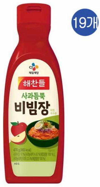 CJ 해찬들 사과듬뿍 비빔장, 470g, 19개