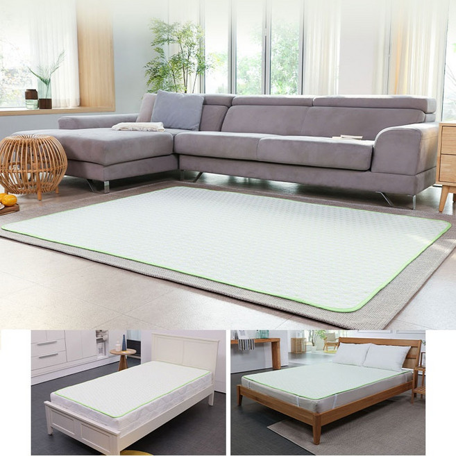 한솔 듀라론 아이스쿨 냉감 매트 싱글 더블 휴비스 원단 물세탁 가능 여름 침대 거실 쿨매트