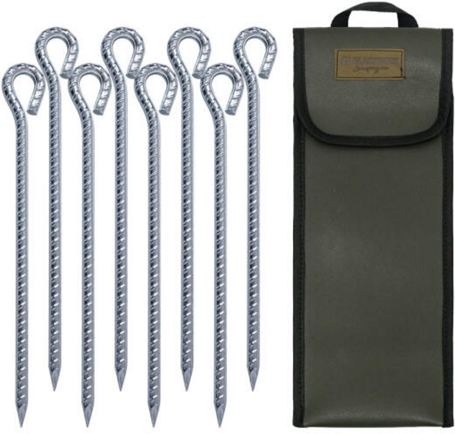 아트박스/벅703 블랙벅 고강도 쇠말뚝 단조팩 30cmx8개 + 가죽팩가방, 8개