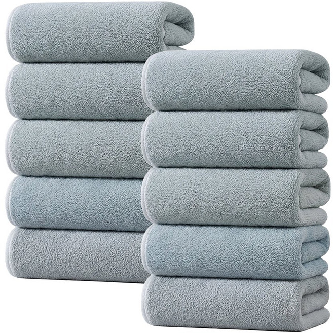 Ahomeone 수건 흡수 항균 수건 보풀방지 부드러운 호텔 타올, 그레이, 5개