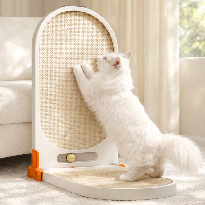 나너마켓 각도 조절 수직형 고양이 스크래쳐, 1개, 화이트