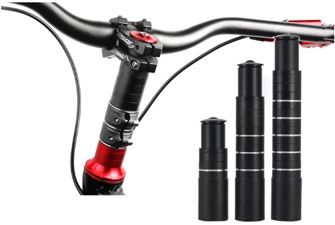 발통마켓 자전거 스템라이저 익스텐더 핸들 높이조절 120mm 180mm 210mm 어댑터 브라켓 핸들업, 1개, 블랙